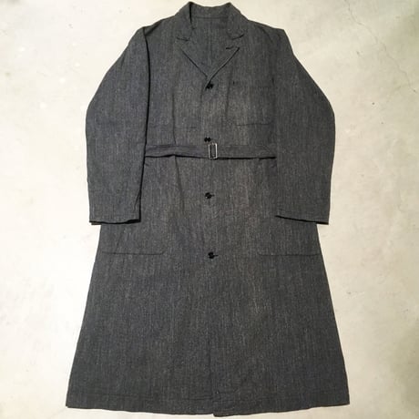 1950's French Unknown Black Chambray Atelier Coat