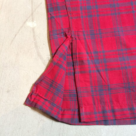 1960's DONEGAL Indian Madras Henleyneck S/S Shirt Deadstock
