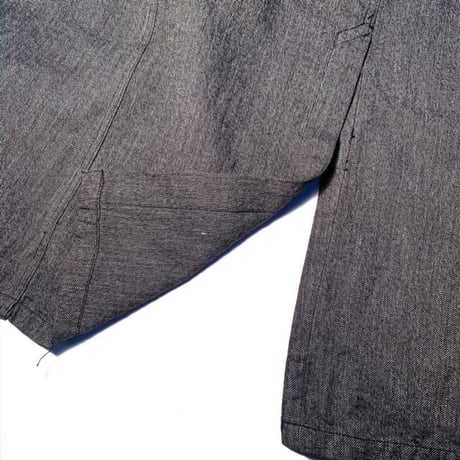 1950's FOR TISS GARANTI BOUSSAC Black Chambray Atelier Coat