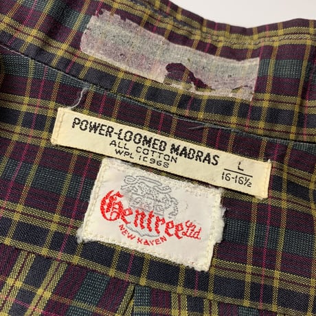 1960's Gentree Ltd. Indian Madras S/S Shirt