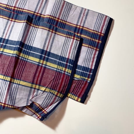 1960's DONEGAL Indian Madras Henleyneck S/S ShirtDeadstock