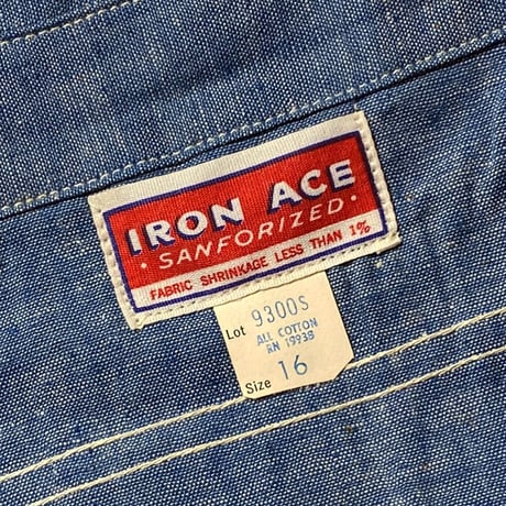 1960's IRON ACE Chambray L/S Shirt Deadstock