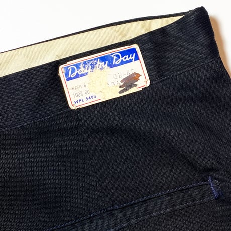 1960's Day by Day Black Pique Tapered Pants Deadstock