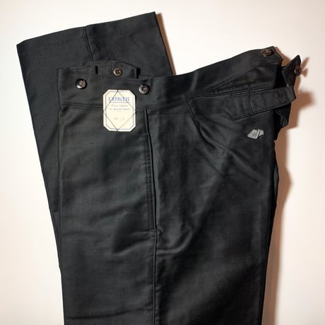 1930's〜 L'ATHLETE Black Moleskin Trousers Deadstock