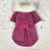 フラワーファーコート　ピンク　L