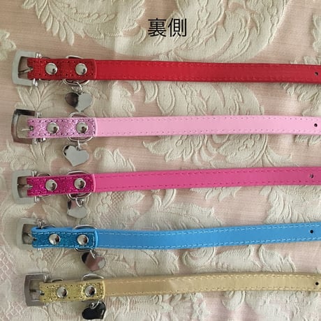 首輪　ラメ　ハートチャーム