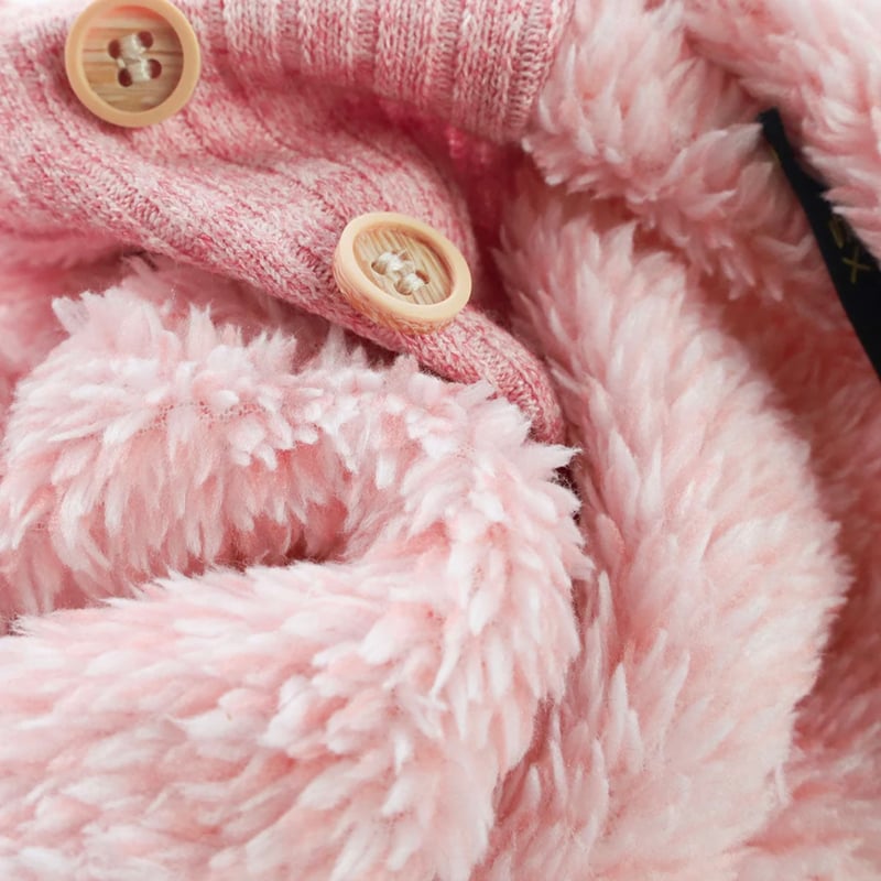 ニット3つボタンロンパース サーモンピンク | ロージーのお部屋