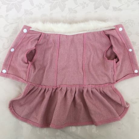 トレンチ型ファーコート　ピンク