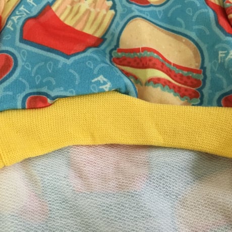 ハンバーガーシャツ　ブルー　イエロー