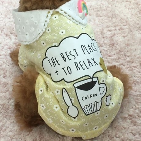 コーヒーカッププリントシャツ イエロー