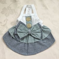 キャミリボンワンピース　グリーングレー