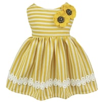 ひまわりサマーニットワンピース  ストライプイエロー