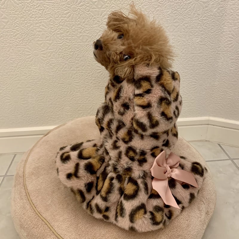 もこもこアニマルリボンコート レオパードピンク | ロージーのお部屋