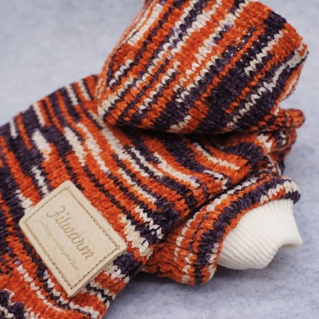 フード付ニットワンピース　オレンジ
