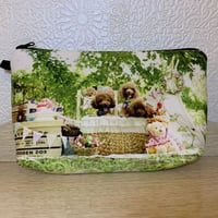 【チャリティー】ポーチ　Picnic x ドットワンピ