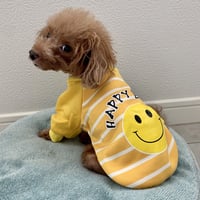 ニコニコストライプトレーナー　イエロー