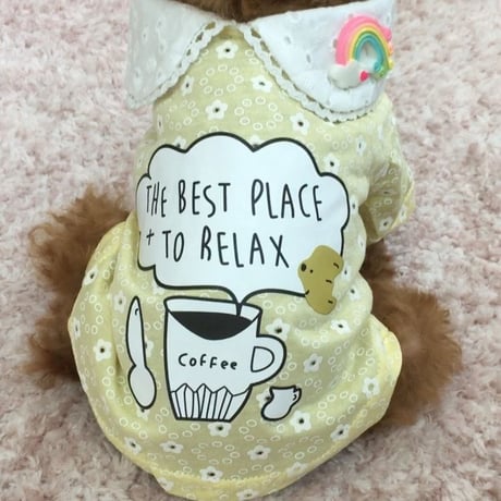 コーヒーカッププリントシャツ イエロー