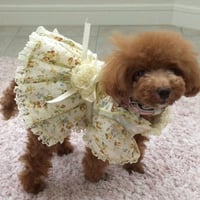 小花レースワンピース イエロー　L