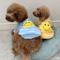 ニコニコストライプトレーナー　ブルー