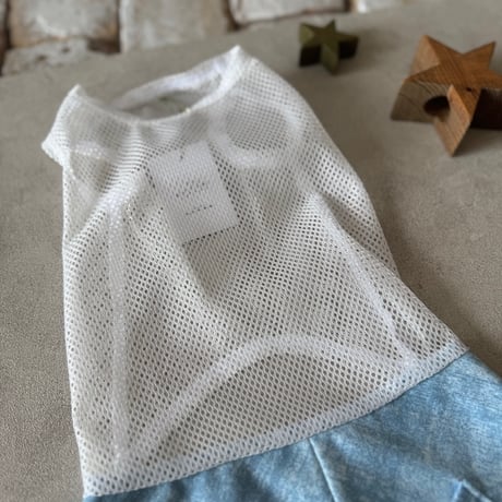 インナーメッシュタンク付きパンツ　サックス