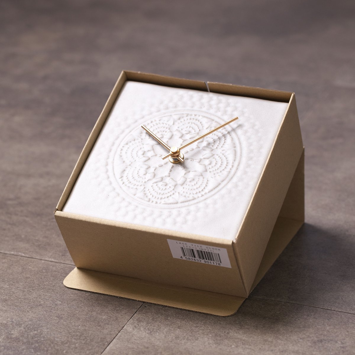 LACE TILE CLOCK グレー | 杉浦製陶株式会社
