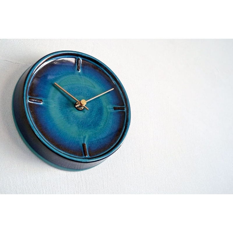 GLAZED CLOCK 青なまこ釉 | 杉浦製陶株式会社