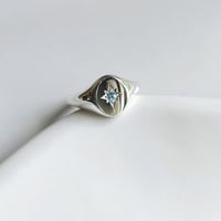 水のエレメント Aquamarine Signet  Ring
