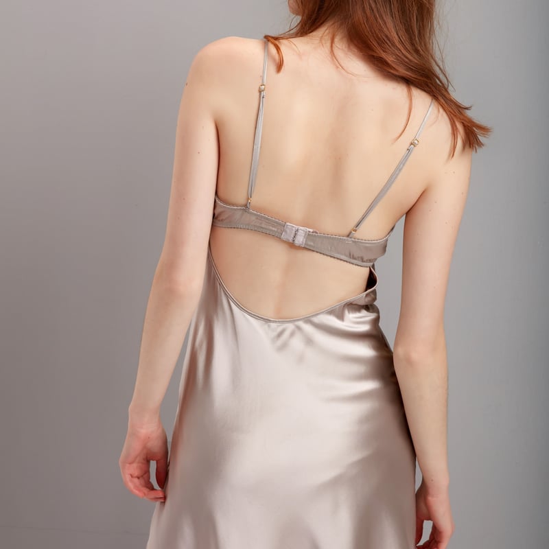 シルクスリップドレス(カップ付き)シルバーグレー | daisyking シルクスリップドレス(カップ付き)シルバーグレー | daisyking