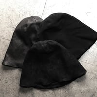 STRETCH LEATHER KNIT CAP