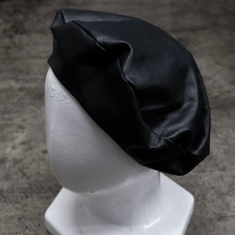 STRETCH LEATHER BERET