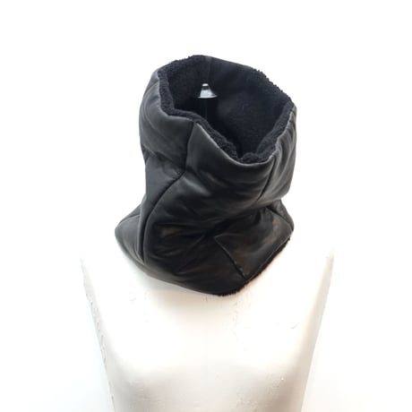 LEATHER / RIB  COMBI SNOOD cow