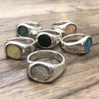 LEATHER JEWEL RING