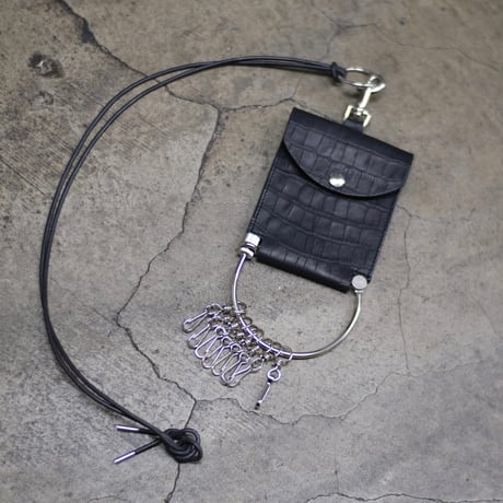 KEYRING NECK PORCH / CROCODILE EMBOSS