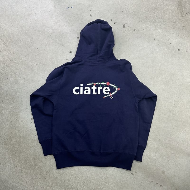 ciatre flower logo(rose) swt hoodie GRY/NVY/BRN