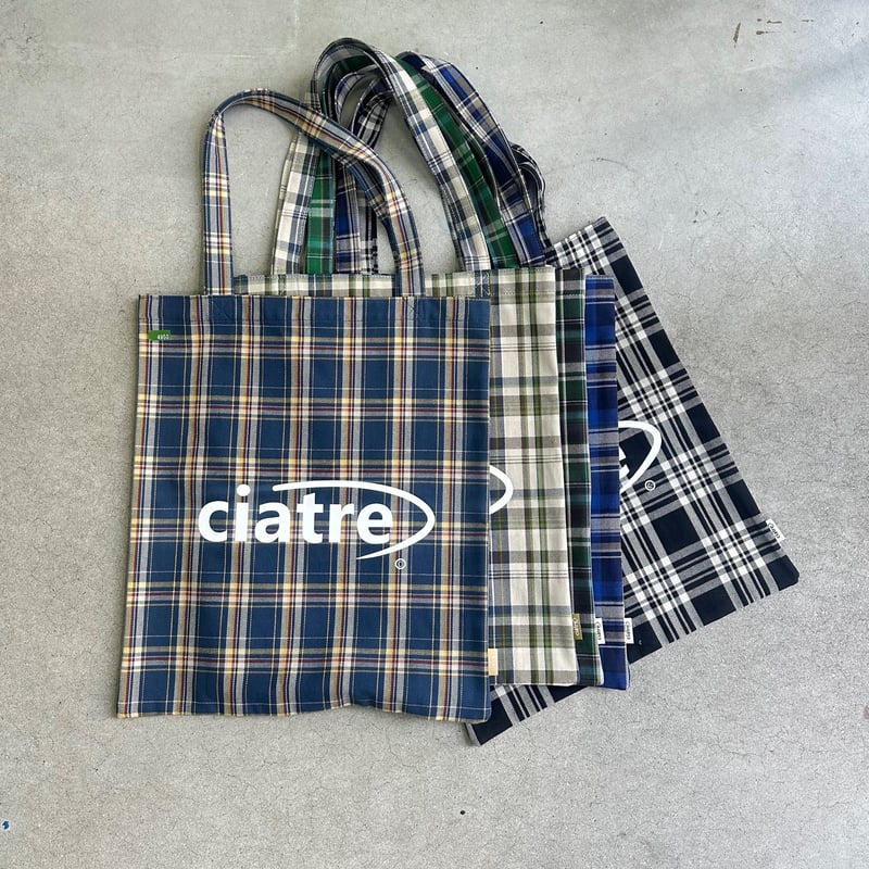 ciatre check tote bag BEG/NVY/GRN/BLU/BLK | ciatre