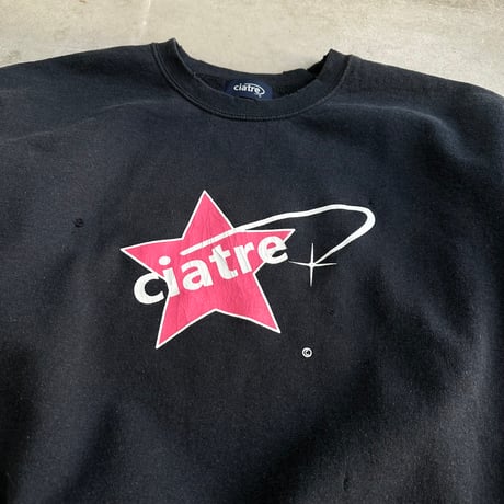 ciatre damaged star logo sweat top