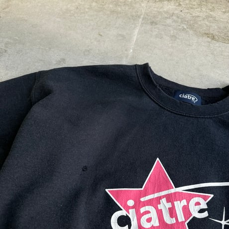 ciatre damaged star logo sweat top