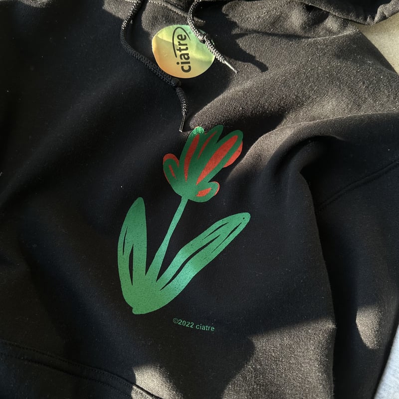 ciatre flower sweat hoodie ASH/BLK | ciatre