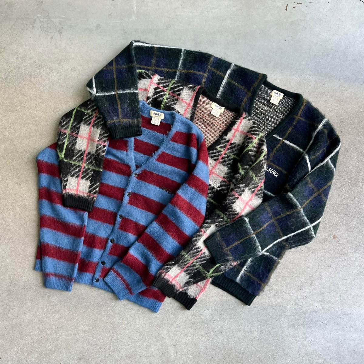ciatre brushed check/border cardigan | ciatre ciatre brushed check/border cardigan | ciatre