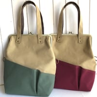 minne店で販売中✨A4ファイル対応✨がま口トート&ショルダーバッグ