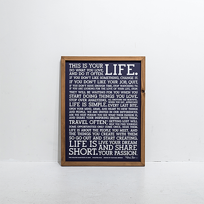 Holstee/ホルスティー社製　マニフェスト　ポスター（フレーム付き） HOLSTEE Manifesto - This is your life. 英語原文と日本語訳で