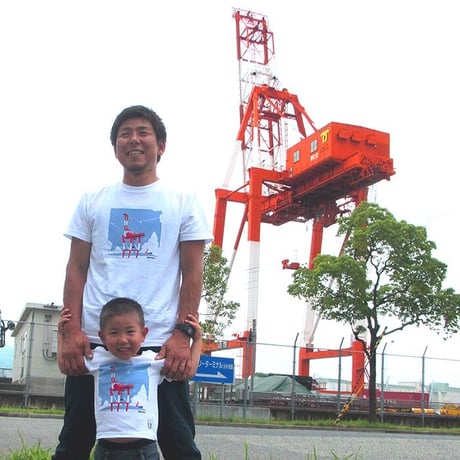 こどもTシャツ　ホワイト（ガントリークレーン）