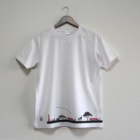 おとなTシャツ　ホワイト（サバンナ＆ガントリークレーン）
