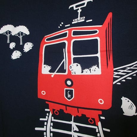 ★サイズ限定★こどもTシャツ　ブルー（ケーブルカー）