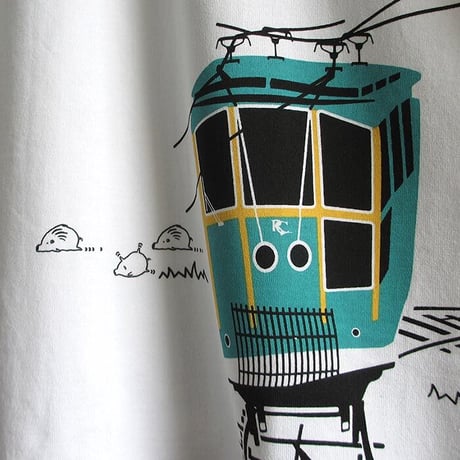 こどもTシャツ　ホワイト（六甲ケーブルカー）