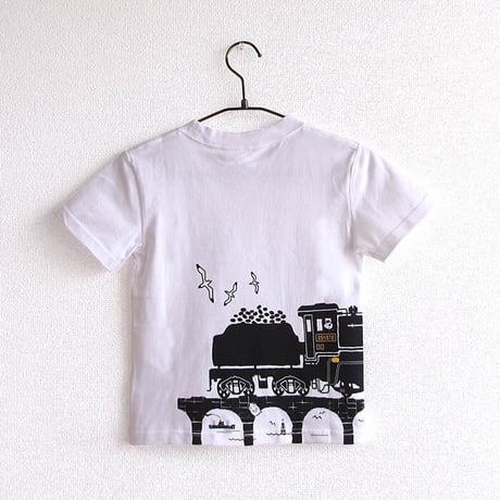 こどもTシャツ　ホワイト（蒸気機関車Ｄ５１）