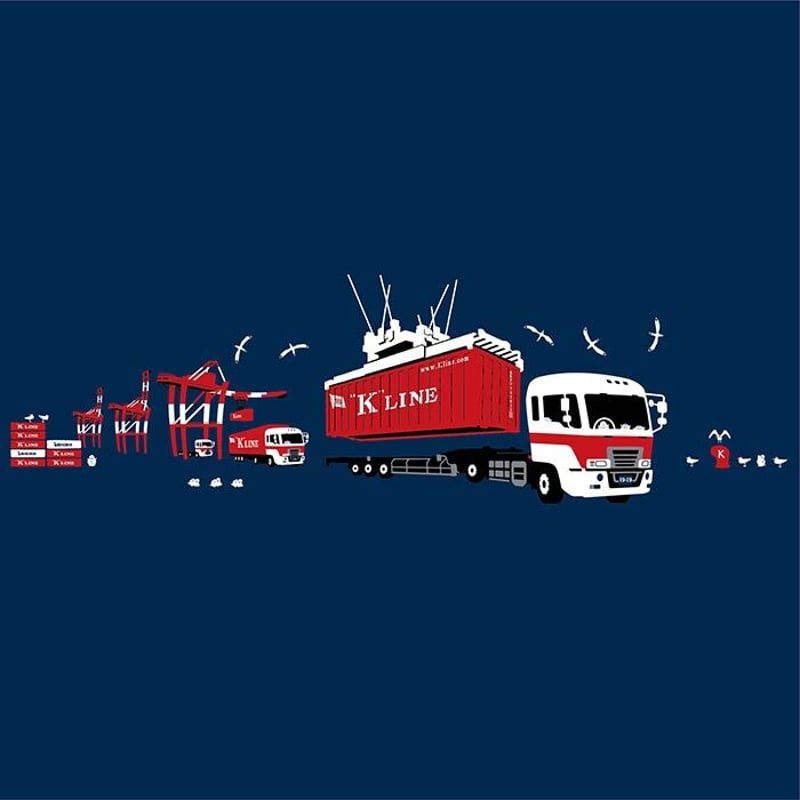 川崎汽船コラボ おとなTシャツ ブルー（K-LINEコンテナ） | UMIKIRIN