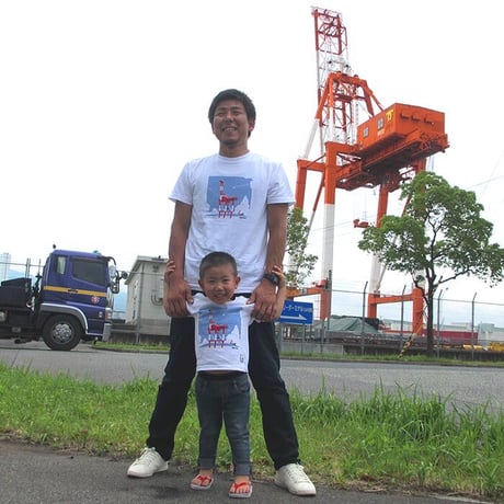 おとなTシャツ　ホワイト（ガントリークレーン）