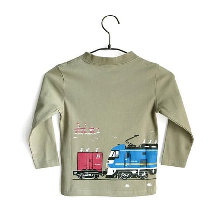 こども長袖Tシャツ　シーグリーン（ＪＲ貨物　桃太郎）