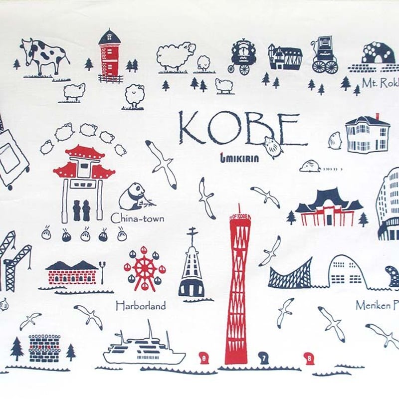 手ぬぐい （旅するマチルダ 神戸） | UMIKIRIN（海キリン）